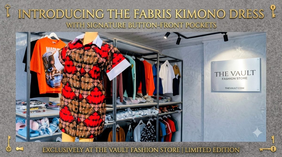 FARBIS TSHIRST KIMONO DRESS WITH POCKETS