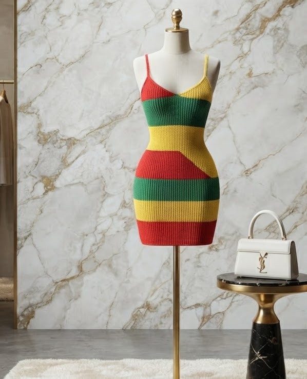 COLOR COTTON KNIT DRESS